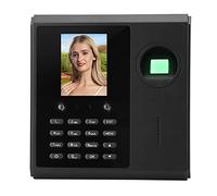 Máquina De Asistencia De 2,5 Pulgadas, Máquina De Control De Acceso De Asistencia De Tiempo De Huella Dactilar Facial Con Interfaz De Red 110-240V Para Oficina(EU Plug-black)