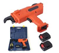 Máquina de atar barras de refuerzo eléctrica, kit de correas de acero de refuerzo con batería de 2 x 4500 mAh, herramienta de encuadernación de barra de barra, pistola de amarre de barra de acero