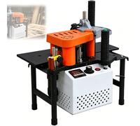 Máquina de bandas de bordes para carpintería, pegado de doble cara, diseños rectos y curvos, velocidad de 0 a 6 m/min para combinar paneles y sellado de arte de madera
