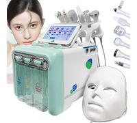 Máquina De Belleza Facial Con Oxígeno De Hidrógeno 7 En 1,Máquina Pequeña De Burbujas Para El Cuidado Facial Con MáScara Led, Para Exfoliar,Rejuvenecer,Reafirmar Y Limpiar Profundamente La Piel