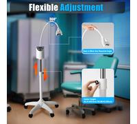 Máquina de blanqueamiento dental con 4 luces azules LED, luz de blanqueamiento dental portátil, ruedas y accesorios remotos BLANCO