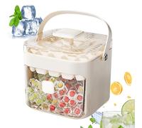 Máquina de bloques de hielo, bandeja de bloques de hielo tipo prensa, herramienta de cubo de enfriamiento reutilizable con tapa, máquina de hielo tipo empuje con cajón de almacenamiento, herramienta