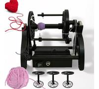 Máquina de bobinado profesional de hilo con rueda giratoria eléctrica con 3 carretes pequeños, velocidad máxima de 800 rpm para tejer, mezclar y mover hilos