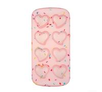 Máquina de bolas de hielo de silicona en forma de corazón para cócteles y postres, bandeja antiadherente compacta de 21,5 x 10,5 cm (B)