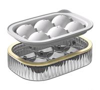 Máquina de bolas de hielo de silicona para molde con tapa, bandeja redonda grande de 6 cavidades para cócteles de whisky y bourbon, herramienta de cocina no reutilizable a prueba de fugas, verde