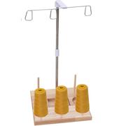 Máquina de bordar con soporte de, soporte de bobina de madera, estante multicarrete, ajustable, portátil, accesorio de costura para proyectos de bordado, fácil instalación, organizador para