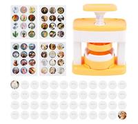 Máquina de botones con 48 juegos de máquina de insignias, máquina de pin sólido, versátil máquina de prensado creativa, juego de troquelado de insignias, máquina de prensado portátil