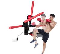 Máquina de boxeo con barra de reacción, equipo de entrenamiento de boxeo montado en la pared, ajuste de 2 modos, 4 barras giratorias de boxeo con 2 bolsas de reflejos, entrenador de velocidad de boxeo