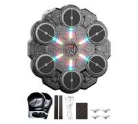 Máquina de boxeo de música | 9 niveles de velocidad Muros de boxeo, equipo de entrenador con LED Light-for Adults Young Home Fitness Training Practice Fitness Puerta interior APARTAMENTO