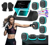 Máquina de boxeo de música inteligente, máquina de boxeo de música dividida con unidad principal funcional y objetivos divididos 6/8, máquina de boxeo de perforación montada en la pared con 8 Targets