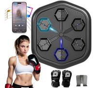 Máquina de boxeo, equipo inteligente de perforación Bluetooth montado en la pared con velocidad LED ajustable para aliviar el estrés y entrenamiento, múltiples modos disponibles