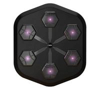 Máquina De Boxeo Inteligente LED LED Onepunch, Máquina De Entrenamiento De Música Electrónica En Interiores, Almohadillas De Boxeo De Paneles Más Grandes Con Soporte Para Teléfono Y Guantes,Negro