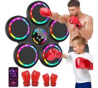 Maquina de Boxeo Musical, 2025 Nuevo Boxeo Musical Pared con Guantes De Boxeo, Luces de Colores, Modo Bluetooth, 9 Modos de Velocidad y Entrenamiento, Music Boxing Machine para Adultos y Niños