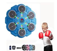 Máquina de boxeo musical, almohadilla de boxeo inteligente montada en la pared con altavoz Bluetooth, luces LED, 9 velocidades, equipo de entrenamiento interactivo para adultos y niños, gimnasio en