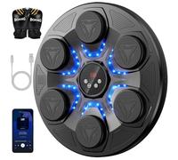 Máquina de boxeo musical con guantes de boxeo, máquina de boxeo, entrenador de perforación Bluetooth inteligente montado en la pared, objetivo de boxeo para adultos y niños para el hogar, interior y