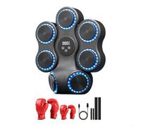 Máquina de boxeo musical con pantalla LED y audio, entrenador interactivo de perforación montado en la pared, 9 modos, espuma absorbente de golpes, adecuada para adultos y niños (básico+niño adulto)