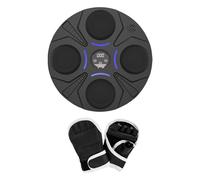 Máquina de Boxeo Musical Dispositivo Electrónico de Puñetazos Placa Montada en Pared Almohadilla Musical Material PU con Luces para Niños Adultos, Negro