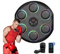 Máquina de Boxeo Musical, Entrenador de Boxeo Inteligente Montado en la Pared con Bluetooth, 12 Modos y Ajustes de Velocidad, Carga USB, Equipamiento para Ejercicio Familiar