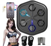 Máquina de boxeo musical, equipo de perforación inteligente Bluetooth montado en la pared, objetivo de boxeo con velocidad de salto ajustable de 255 luces, múltiples modos, 5000 canciones, ejercicio
