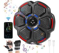 Maquina de Boxeo Musical Music Boxing Machine Portátil Electronic Boxeo LED Wall Boxing Target Smart Boxing Aparatos de Entrenamiento,Soporta Bluetooth,9 Modos de Velocidad para Niños Adultos (NegroH)