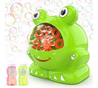 Máquina de burbuja, juguete infantil 3 4 5 6 7 8 años burbujas de jabón automático portátil soplador de burbujas con 2 botellas líquido regalo niño niña juego jardín al aire libre interior rana