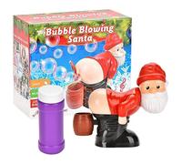 Máquina De Burbujas Automática De Papá Noel - Máquina De Burbujas De Pedos De Papá Noel con Luz Y Música, Juguete Bur-bujas Automático para Niños para Fiestas Navideñas Y Diversión Al Aire Libre
