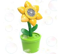 Máquina de burbujas con máquina de burbujas de flores ligeras,Flower Pot Bubbles Maker con música y luces - Máquina de batería de juguete para mayores de 3 años, incluye 2