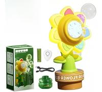 Máquina De Burbujas Con Sonido Para Coche, Forma Girasol, Divertida Máquina Para Hacer Burbujas, Bocinazo, Cabeza Y Escupe Burbujas, Con Iluminación De 7 Colores Y Control Remoto(Yellow Remote Control