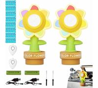 Máquina de Burbujas de automóviles, máquina de Burbujas de Girasol para automóvil con Control Remoto, Divertido Fabricante de Burbujas de Baile, iluminación Colorida, sacudir la Cabeza y escupir,2pcs