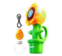 Máquina de burbujas de flores, 3 modos de girasol, control remoto recargable por USB, máquina automática de burbujas, para el parque escolar, jardín, playa, picnic, pastizales al aire libre