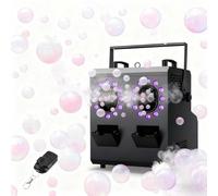 MáQuina De Burbujas De Humo De 1500 W Con 24 Led Con Efecto De IluminacióN Rgbw,Control Remoto, Temporizador, Panel Lcd Y Control Dm×- Salida de 20.000 CFM,90 Minutos De Funcionamiento DualNozzle