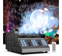 Máquina de Burbujas de Humo de 1500W, Máquina de Niebla de Burbujas con 18 LED RGB d-mx512 y Control Remoto para Boda Escenario Halloween Fiesta Navidad DJ Discoteca Bar