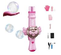 Máquina de burbujas de niebla, máquina eléctrica recargable de burbujas de humo mágica con luces coloridas y música, regalo interactivo para fiestas, vacaciones