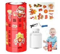 Máquina de burbujas de vacaciones, máquina de burbujas de Año Nuevo, Juguete automático de soplador de burbujas con sonido y luz, Juguetes de soplado de burbujas de año nuevo 2025 para adultos y