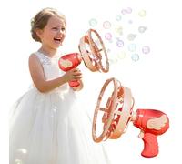 Máquina de Burbujas eléctrica CRGANGZY, Pistola de Burbujas Totalmente automática para Manos, Efecto de Doble Burbuja para Eventos en Interiores y Exteriores, Boda, cumpleaños, Color Rosa y Azul