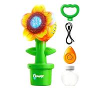 Máquina De Burbujas Flor | con Luces, Control Remoto, Recargable por USB Y 3 Modos,Máquina Eléctrica Hacedora De Burbujas - para Picnic, Al Aire Libre, Césped, Jardín Y Hogar