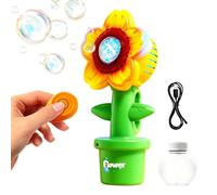 Máquina De Burbujas Flor,Girasol con Mando A Distancia, Luces Y 3 Modos | Máquina Eléctrica Hacedora De Burbujas - para Picnic, Al Aire Libre, Césped, Jardín Y Hogar