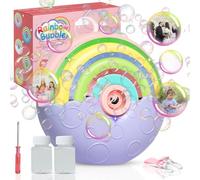 Máquina de Burbujas,Máquina Sopladora de Burbujas Automática Portátil,Más de 2000+ Burbujas de Colores por Minuto,Diseño Silencioso/con Luz/2 Soluciones de Burbujas/SOGA,Regalo de Cumpleaños/Navidad