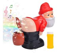 Máquina de burbujas para bebés, máquina de burbujas de pedos, máquina de burbujas de Papá Noel para niños, luz musical totalmente automática, juguetes de burbujas de agua, regalos para niños para