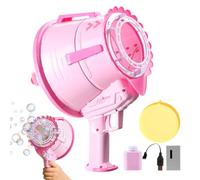 Máquina de burbujas para niños | ABS Handheld Air Cannon Bubble Effect Outdoor Interactive Blowing Toy Portable Summer Activity Launcher | Boys Girls Backyard Beach Picnic Birthday Holiday Party Ca