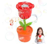 Máquina de burbujas para niños, batería de máquina de burbujas operada - Rose Flower Bubble Maker Battery Operada con luces LED que cambian de color | Lindos juguetes al aire libre de verano portátile