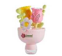 Máquina de Burbujas para Niños - Creación de Burbujas en de Ramo de Flores Juguete Interactivo,Juego con Pilas Incluye Líquido e Iluminación Multicolor para Exterior