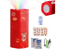 Máquina de burbujas para niños - Juguete giratorio iluminado año del caballo - Máquina de burbujas recargable, para Pascua, al aire libre, cumpleaños, Navidad y festival de primavera