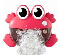 Máquina de Burbujas para niños, máquina de Burbujas para baño, Juguete de Rana de un botón con rociador de Agua Giratorio, para niños pequeños y, Rojo
