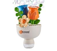 Máquina de burbujas - Soplador de burbujas automático floral | Juguete al aire libre con colorido que funciona en pilas para Halloween Anniv Boda