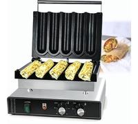 Máquina de burrito de pollo de acero inoxidable, máquina for hacer gofres con rollos de pollo y carne fresca, control de perilla de temperatura y tiempo, fácil de operar