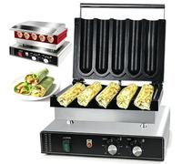 Máquina de burritos de pollo de acero inoxidable, máquina for hacer gofres con rollos de pollo y carne fresca, temporizador y control de temperatura, antiadherente