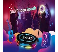 Máquina de Cabina de Fotos 360, Cabina de cámara giratoria automática de 360 con Software for Fiestas, Personas for pararse con luz de Anillo y Soportes for Selfies, Control Remoto de aplicación (C