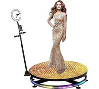 Máquina de cabina de fotos 360 for fiestas, control remoto de aplicación, con soporte for selfie de luz de anillo, cámara lenta automática for bodas, cabina de cámara giratoria de transmisión en vivo,