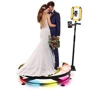 Máquina de cabina de fotos 360 para eventos con funda de vuelo, controlada por aplicación para fotos de grupo, giro automático para selfies dinámicos y videos de cámara lenta